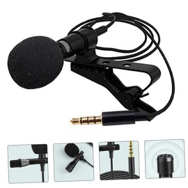 OSALADI Noise Reduction Lavalier Mic Set Portable Clip Microphone with Plated Plug for Easy Recording for Streaming Video Chat and Interviews