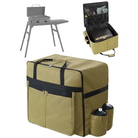 Walpreson 1200D Heavy-Duty Grill Carry Bag for Blackstone 17/22" Griddles - Fits Griddle with Hood, Stand & Tools, 17-Pocket Organizer, Spice Compartments, Dual Handles (Only Bag)