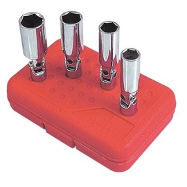 SUNEX TOOLS 8844 3/8-Inch Drive 13/16-Inch Universal Spark Plug Socket, Fully Polished, CR-V 9/16-Inch - 13/16-Inch, 4-Piece