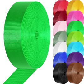 YOGHAVRS Nylon Strap 2.5cm 3.8cm Nylon Straps Backpack Straps Nylon Belt, 10 25 3.3 Yards Seat Belt Straps, Bag, Luggage (Green, 3.8cm x 3.3 Yards)