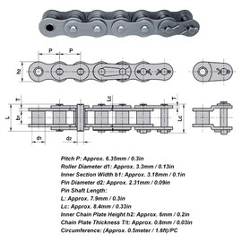 Fafeicy Roller Chain Robot Compatible with Carbon Steel 0.5 - Meter Roller Chain + Connection Link TETRIX/FTC/FRC/FIRST/WRO