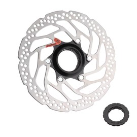 Jane Eyre Bicycle Brake Disc Compatible with Shimano SM-RT30 Brake Discs Rotor 180 mm Centre Lock Disc Brake Disc with Lock Cover, Suitable for Road Bikes and Mountain Bikes