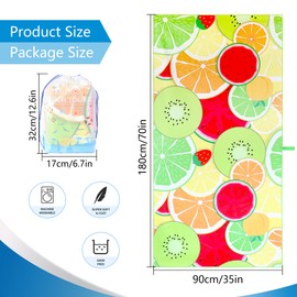 LEcylankEr Beach Towel XXL 180 x 90 cm Microfibre Beach Towel for Men Women Anti-Sand Quick Drying Beach Towel Large for Beach / Poolside / Beach Chair (Fruits)