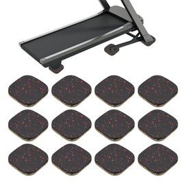 PATIKIL 12 Pcs Treadmill Mat Pads, 4x4x0.6 High Density Foam Anti Vibration Pad Sound Proof Floor Mat Exercise Equipment Mat for Carpet Protect Noise Reduction Home Gym, Red