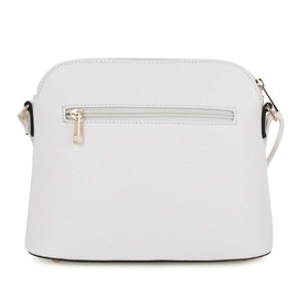 SG SUGU Lunar Lightweight Medium Dome Crossbody Bag Shoulder Bag with Double Tassels | Zipper Pocket | Adjustable Strap|White