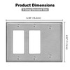 [2 Pack] BESTTEN 3-Gang Combination Metal Wall Plate with Ｗhite