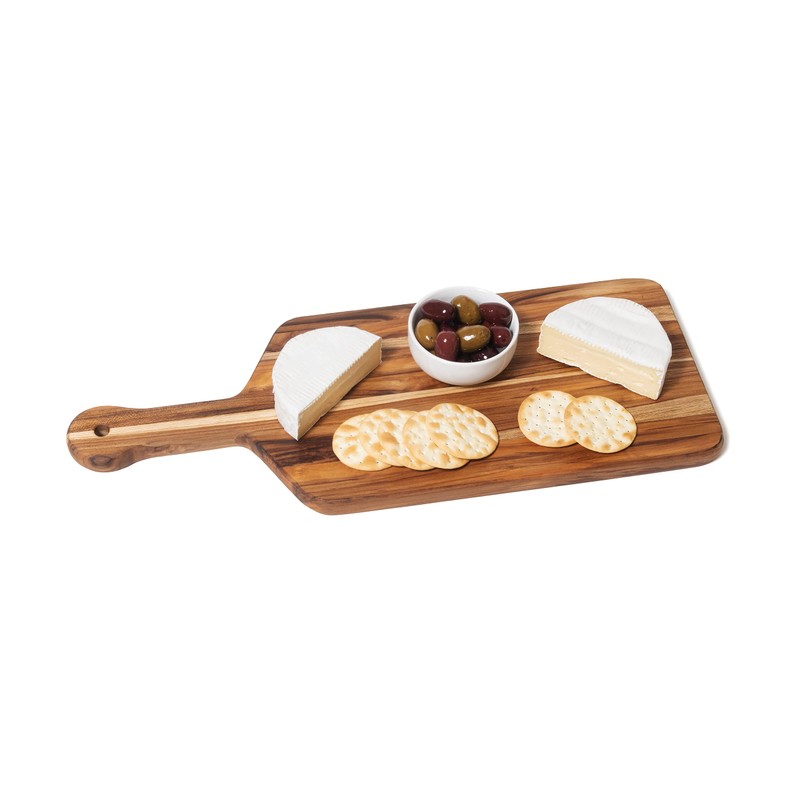 Lipper International Teak Wood Edge Grain Kitchen Paddle Board for