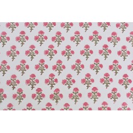 ATOSII Gulbahar White Pink 100% Cotton Fall Tablecloth, Handblock Print Floral Rectangle Table Cloth for Kitchen Dining Linen I Thanksgiving, Christmas, Wedding, Table Cloth Fall Decor 60 X 90 Inches