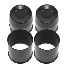 Rheedal 4Pcs 4.25inch Trailer Wheel Center Caps Push Through Center Hub Cap for Truck SUV RV Wheel Rim, Combination of Concave and Open End Matt Black Wheel Hub Covers
