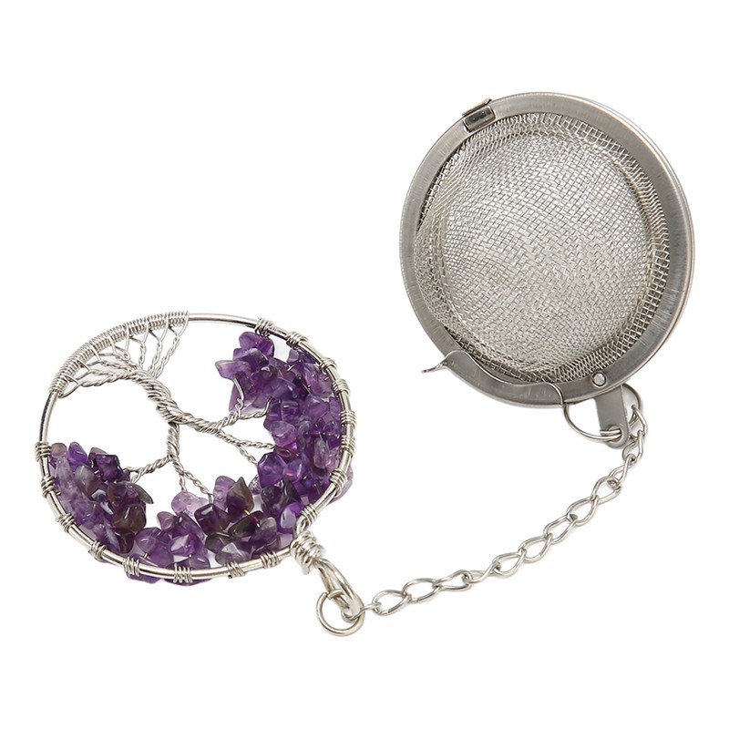 Tea Infuser Artificial Crystal Stone Tea Strainer Stainless Steel Diffuser