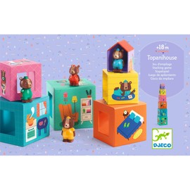 DJECO TopaniHouse Wooden Blocks - Build a Farmhouse & Animal Toys for Home, School or Gifts - Fun & Creative for Family & Friends - Playful, Educational Toys for Preschool, Kids Months 18+