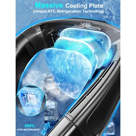 Neck Fan Air Conditioner with Large Cooling Plate, Portable Neck Fans that Blow Cold Air 360° Airflow, Wearable Personal AC Quiet Back Air Outlet 6000mAh Rechargeable,Gifts for Men Women Travel Office