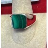 Natural Creations Men’s Sterling Silver Ring Size 8 Rainbow Malachite
