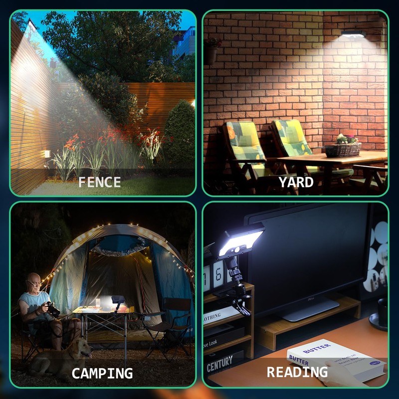 HAARAY Solar Lights Outdoor, Clip On or Wall Mount, Motion