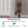 Hot Flow Antique Copper Cascade Angled Modern TRV Thermostatic Radiator