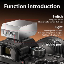 MEDALight New Aluminum F1s Mini Camera Flash for Ricoh GR3/GR3X/Fuji/Sony ZV1/Nikon/Canon/Olympus/Digital Film Cameras,Portable Hot Shoe Speedlite for DSLR Camera(Silver)