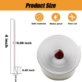 SHOWMEMY Vinyl Wall Base Baseboard Molding Trim, Self-Adhesive Rubber Molding, Flexible Baseboard Molding Trim, Peel and Stick Wall Base Cove Base 4 Inch x 20 Feet(White)