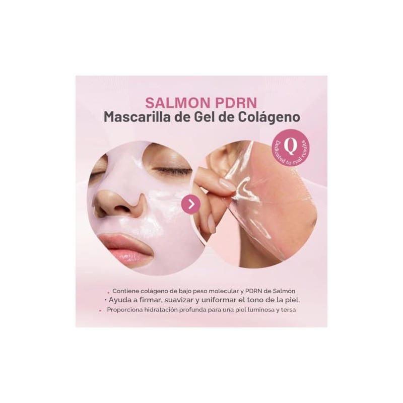 Quasi Mascarilla Facial Salmón DNA PDRN Colágeno Hidrolizado 4 pzas