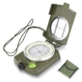 Professional Military Compass Waterproof Fluorescence Effect with Carrying Strap Waterproof and Shockproof for Hiking, Camping and Mountaineering