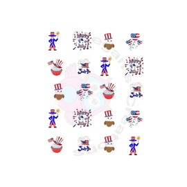 Uncle Sam (4th of July) Waterslide/Water Transfer Nail Decals/Nail Art