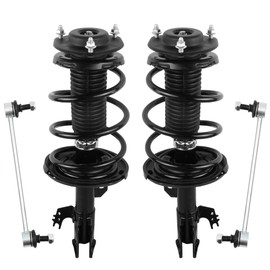 KUIPERAUTO Front Struts Assembly Sway Bars Links Kit Compatible for 2012-2017 Toyota Camry SE 2.5L L4 1333375L 1333375R K750123 4PCS Struts w/Coil Spring 2 Sway Bars