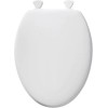 Mayfair 144ECA-000 White Elongated Traditional Wood Toilet Seat