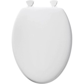 Mayfair 144ECA-000 White Elongated Traditional Wood Toilet Seat