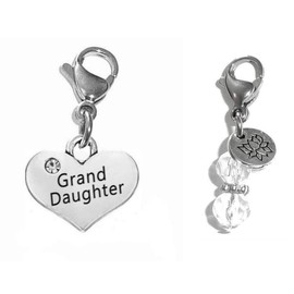 Hidden Hollow Beads Clip On Charm, Bag, Purse, Handbag, Message, Keychain, Zipper Pull, Bracelets, Necklaces, Jewelry (Granddaughter)