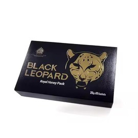 Black Leopard Honey Packs- 20 Gram Satchets - Pack of 10 - Premium Pure Honey with Jelly Bee Pollen