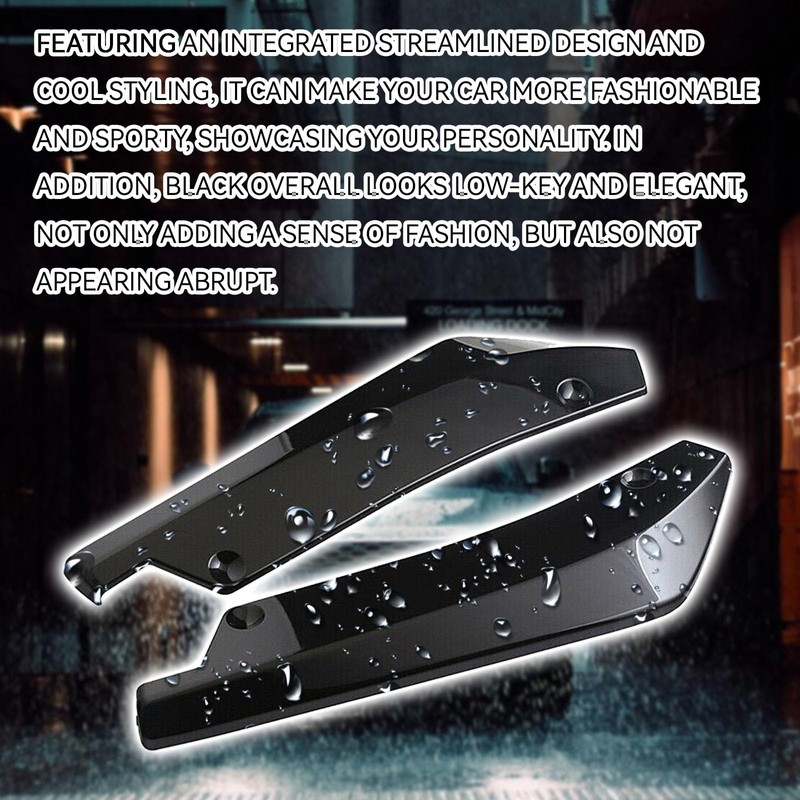 CCOQ 2PCS Car Rear Bumper Diffuser Kit, Anti-Collision Shark Fin