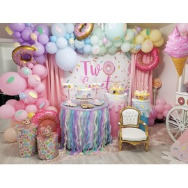 Avezano Donut Two Sweet Birthday Backdrop Second Birthday Party Decorations Background Sprinkles Donut Happy 2nd Birthday Party Supplies 7x5ft