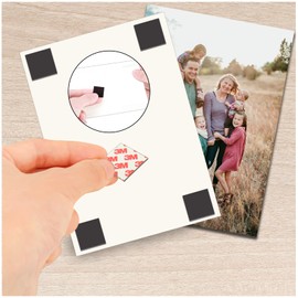 Thin Magnetic Tape Strip,Pre Cut Magnet Squares with Self Adhesive(288 PCS 3/4" x 3/4"),Sticky Magnets for Photos,Peel and Stick ONLY for Cards/Picture/Paper (20mil Magnet)