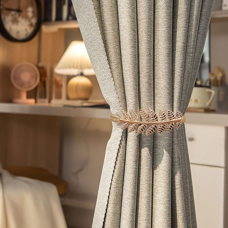 TRKETK 4 Pcs Curtain Tie Backs, Gold Curtain Holdbacks Creative