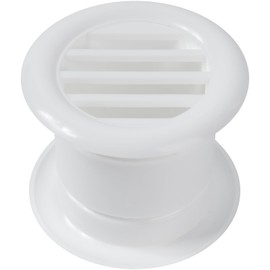 Vent Systems 1.5" Inch Pack of 2 White Door Air Register - Two Sided Door Louvers - Mini Circle - Ventilation Grille - Indoor Vent Grates - Bathroom, Cabinet, Garage Through The Door Vent Cover