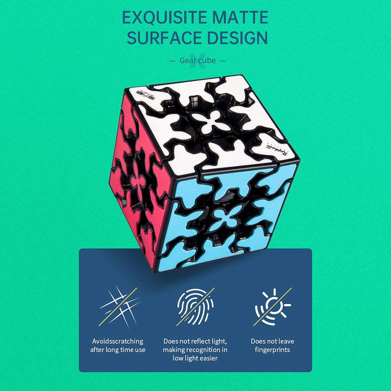 Gear Cube 3x3 with Three-Dimensional Gear Structure, Embedded Tile Design