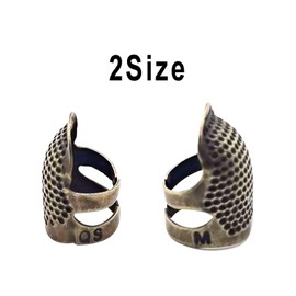 Sewing Thimbles, 8 Pieces Copper Finger Protector Retro Metal Sewing Thimble Adjustable Fingertip Thimble for Sewing Embroidery Needlework, 2Size