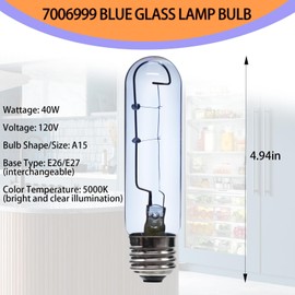 Parzuozenney Upgrade 7006999 Blue Glass Lamp Bulb Replacement for E26 40W Freezer Refrigerator Light Bulb Compatible Sub-Zero Refrigerator - 2-Year Warranty（4 Pack）