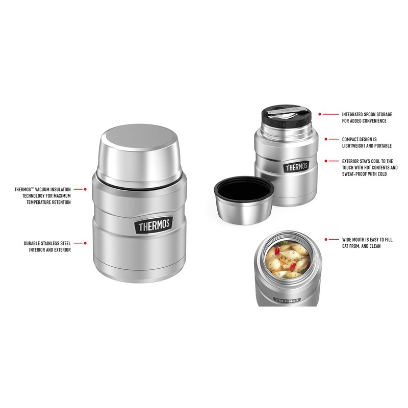 Thermos Stainless King Vacuum Insulated Food Jar, 470ml, Stainless Steel,
