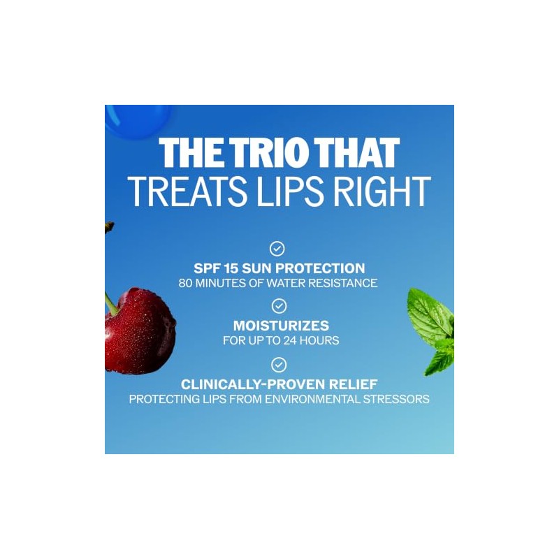 Chapstick Lip Moisturizer (Original, Cool Mint & Black Cherry Flavors,