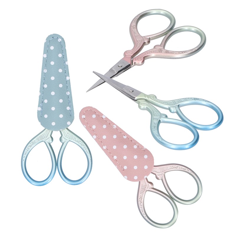 2Pcs Retro Scissors CrossStich Embroidery Sewing Yarn Thread Shears with