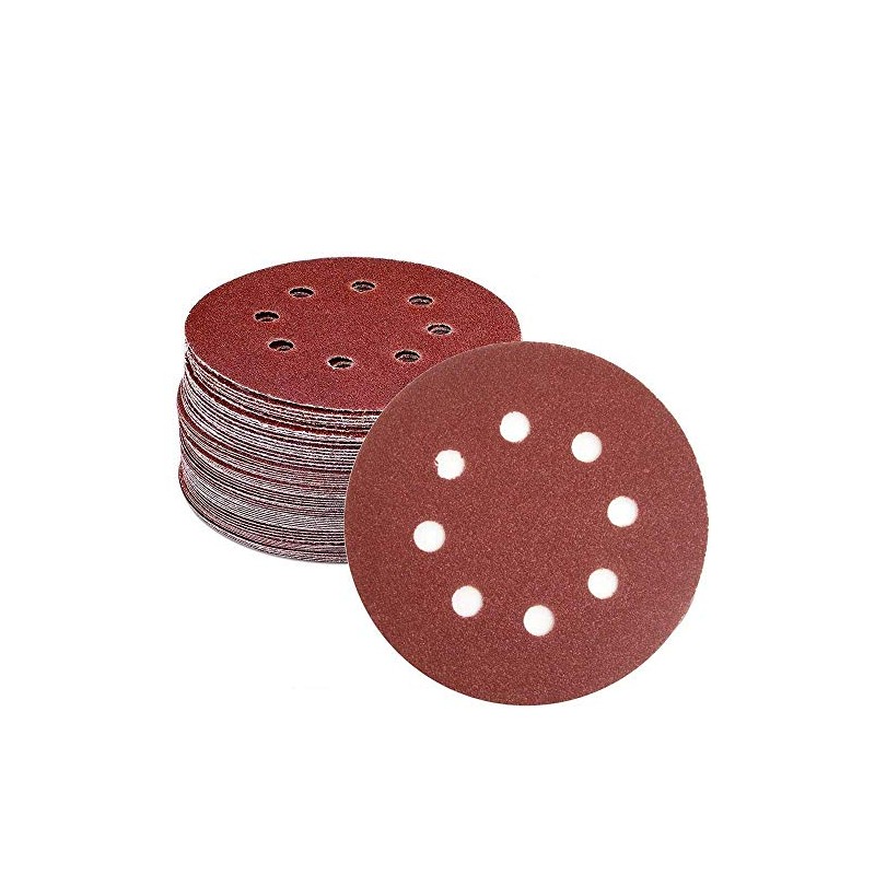WINGONEER 50PCS Sanding Disc Pads, 5 Holes 8 Holes 120