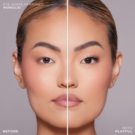 Lilly Lashes Sheer Band, False Eyelashes w/Invisible Band Lashes, Half Lashes Natural Look, Half Lash Cateye Style, Clear Band Lashes, Reusable Eyelashes 20x, Lash Glue not Included, 13mm (Playful)