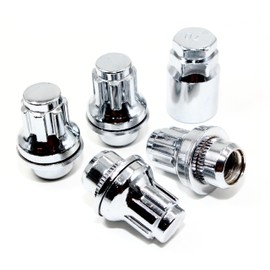 Set of 4 Veritek 14x1.5mm 1.7 Inch 43mm Length 21mm Key Hex OEM Factory Mag Washer Style Chrome Wheel Locks for Toyota Tacoma Grand Highlander SR5 Pre-Runner TRD VPE-45100CH