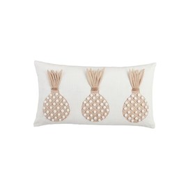 Mud Pie Lumbar Pineapple Pillow; 11" X 22"