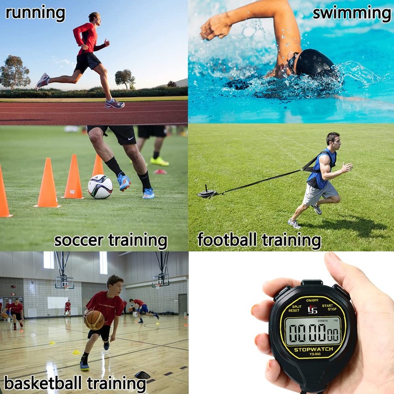FCXJTU Digital Waterproof Stopwatch, No Bells, No Whistles, Easy Basic