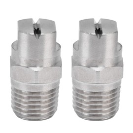 Walfront Boquilla de Acero Inoxidable de 2 Uds. De 1/4 Pulg., Boquilla de Pulverización de Abanico Plano de Gran Angular, Boquilla Atomizadora(95°)