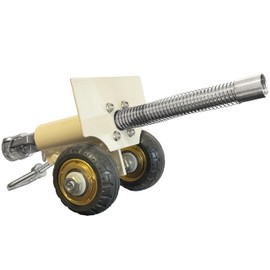 TIETHEKNOT Stainless Steel Mini Cannon Model with Recoil Mechanism - Perfect for Outdoor Games and Collectors’ Gift (Beige)