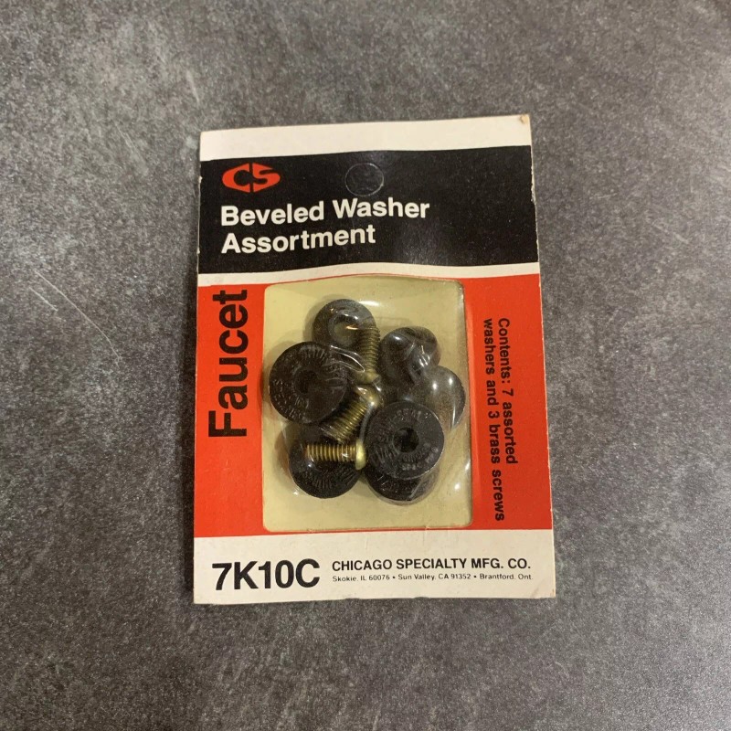CHICAGO SPECIALTY BEVELED FAUCET WASHERS, ASSORTMENT 7K10C
