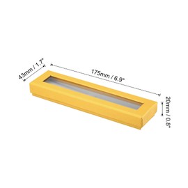 PATIKIL Pen Gift Box, 4 Pack Empty Pen Case Cardboard Case with Clear Window Pen Presentation Display Box for Pencil Ballpoint Jewelry Business Office, Yellow
