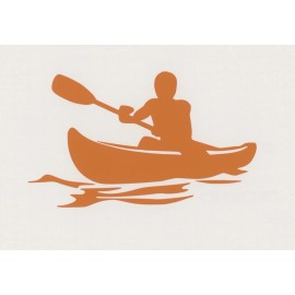Orcal 1  Kayak Decal Sticker  6"  Orange Canoe Kayaking Decals Truck  Car Trailer